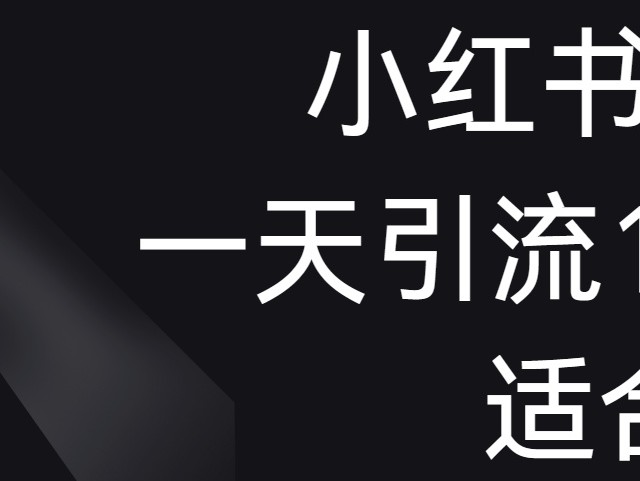 小红书绝密引流术，一天引流100＋精准流量，适合各个行业，小白也能轻松上手