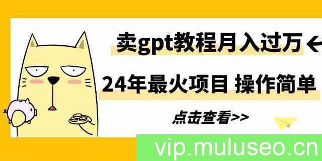 （9180期）24年最火项目，卖gpt教程月入过万，操作简单