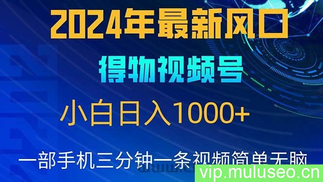（10548期）2024年5月最新蓝海项目，小白无脑操作，轻松上手，日入1000+