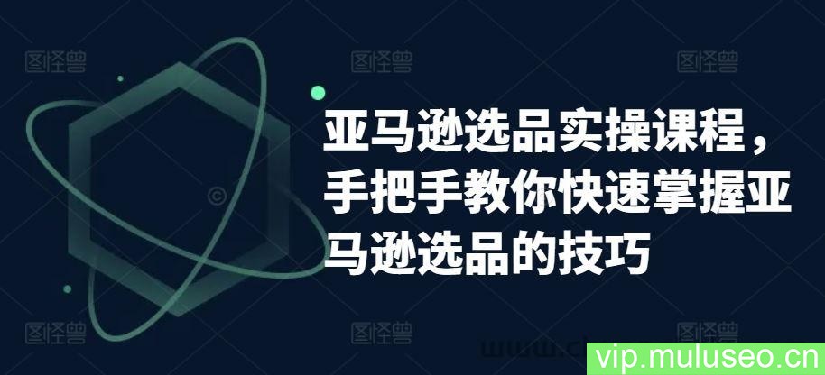 亚马逊选品实操课程，手把手教你快速掌握亚马逊选品的技巧