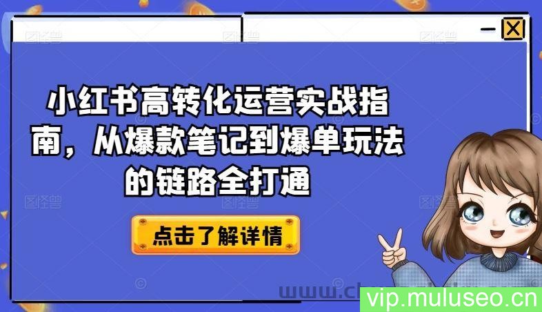 小红书高转化运营实战指南，从爆款笔记到爆单玩法的链路全打通