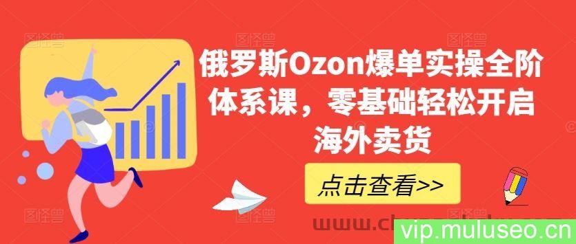 俄罗斯Ozon爆单实操全阶体系课，零基础轻松开启海外卖货