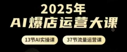 2025年AI爆店运营大课，13节AI实操课+37节流量运营课