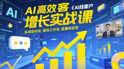 AI高效获客增长实战课，?AI找客户 私域自动化 高效工作流 直播快变现