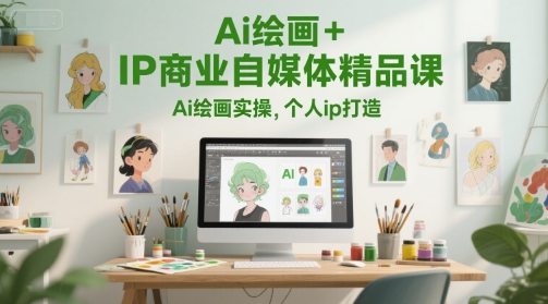 Ai绘画+IP商业自媒体精品课，Ai绘画实操，个人ip打造