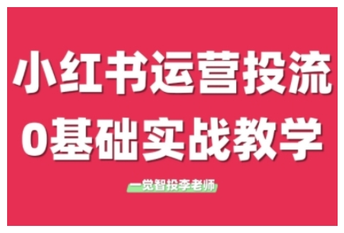 小红书运营投流，小红书广告投放从0到1的实战课，学完即可开始投放(更新)