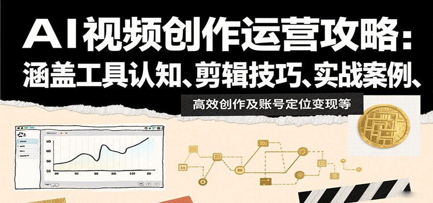 AI视频创作运营攻略：涵盖工具认知、剪辑技巧、实战案例、高效创作及账号定位变现等