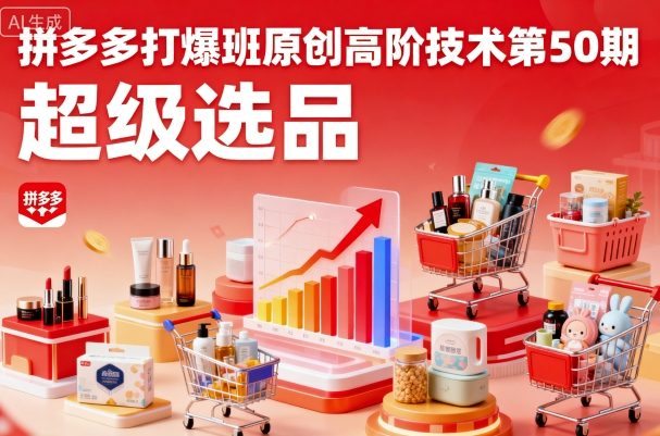 拼多多打爆班原创高阶技术第50期，超级选品