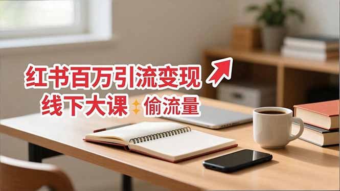 小红书百万引流变现-11月线下大课：分享从0到百万引流路径，手把手教偷流量、拿结果