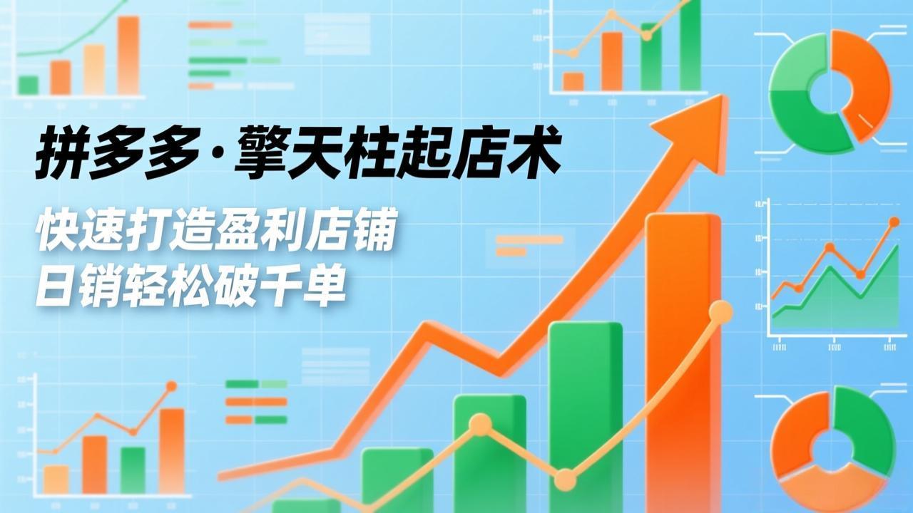 拼多多·擎天柱起店术，爆流布局、利润起飞、不断流，快速打造盈利店铺，日销破千单(更新