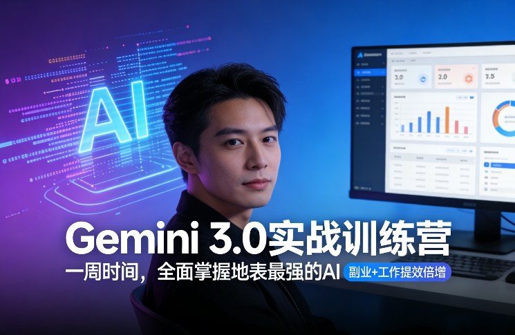 Gemini 3.0实战训练营，一周时间，全面掌握地表最强的AI，副业+工作提效倍增(更新)